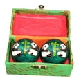 thumbnail image 4 of 2 Pieces Massage Balls with Storage Box Relieve Stiffness Gift Baoding Balls for Panda Green, 4 of 9