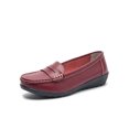thumbnail image 1 of Innerwin Mocassins pour Femmes à Enfiler Ballerines Basses Légères Chaussures Bateau Bout Rond Marche Rouge Vin 5.5, 1 of 7