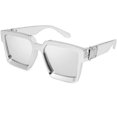 thumbnail image 1 of FEISEDY Lunettes de Soleil Rétro à Tige Plate Monture Carrée Épaisse Boucle Métallique Hip-Hop Rappeur Hommes Femmes B7033, 1 of 6