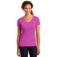thumbnail image 1 of District Made Ladies MIni Rib V-Neck Tee - Pink Raspberry - Large, 1 of 1