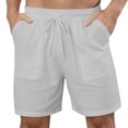 thumbnail image 2 of Mens Shorts, Mens Casual Solid Color Casual Drawstring Pockets Elastic Sports Shorts, 2 of 7