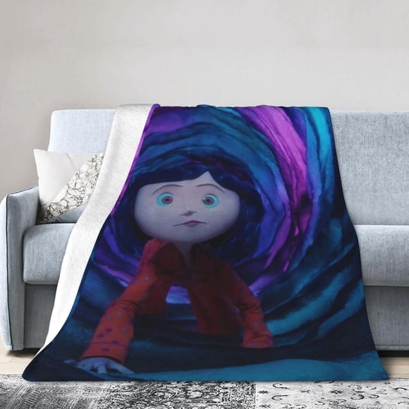 Couverture Jetée Couverture en Molleton Coraline Couverture en Flanelle Couverture en Fausse Fourrure Couverture Peluche Sherpa Couverture de Lit pour Canapé Sofa Lit Couverture de Voyage Déco Maison 40"x30 Pouces