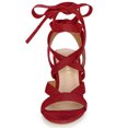 thumbnail image 3 of BLISSFUL STEP Sandales à Talon Épais pour Femmes à Bout Ouvert, à Brides Croisées et à Lacets, 3 of 7