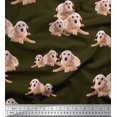 thumbnail image 1 of Soimoi Crepe Silk Fabric Golden Retriever Dog Print Sewing Fabric Yard 42 Inch Wide, 1 of 3