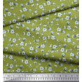 thumbnail image 3 of Soimoi Modal Satin Fabric Leaves & Magnolia Floral Printed Craft Fabric by the Yard 42 Inch Wide, 3 of 5