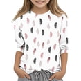 thumbnail image 1 of Jinhomg Chemises de Printemps pour Tout-Petits Décontractées à Rayures Imprimées Tuniques Hauts Garçons Filles Coupe Ample Confortables Manches 3/4 Col Ras du Cou Blouses Économies du Printemps Aujourd'hui Liquidation Multicolore 9 Ans, 1 of 4