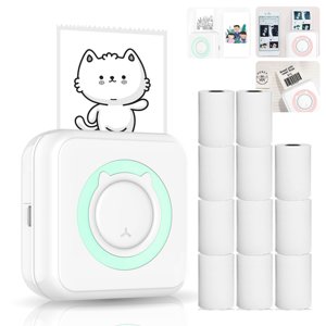 Imprimante,Papier Rolls 57mm Avec Imprimante Ios Android avec 11 Papier 11 Rouleaux de papier compatibles avec l'imprimante tout-en-un I0s Imprimante de poche Buzhi tout-en-un