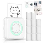 Imprimante,Papier Rolls 57mm Avec Imprimante Ios Android avec 11 Papier 11 Rouleaux de papier compatibles avec l'imprimante tout-en-un I0s Imprimante de poche Buzhi tout-en-un