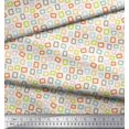thumbnail image 3 of Soimoi White polyester Crepe Fabric Square Geometric Fabric Prints By Yard 42 Inch Wide, 3 of 3