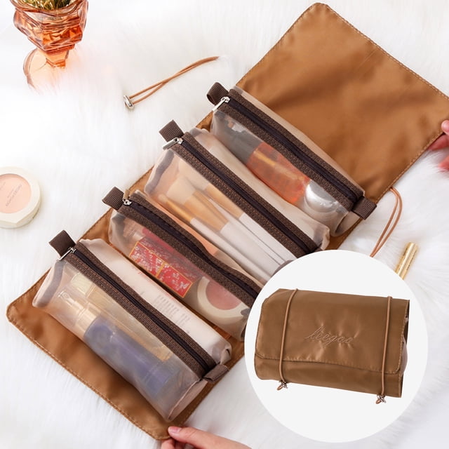 Chmadoxn Four In Makeup Bag, Travel Bag, Not Including Cosmetics, Makeup Cosmetic Bag Travel Organizer For Accessories, Shampoo, Full Sized Container, Toiletries Makeup packages