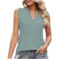 thumbnail image 1 of Birdeem Mode Femmes Été Col en V Dentelle Patchwork Sans Manches Haut Aguichant Blouse, 1 of 5