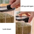 thumbnail image 3 of Cereal Storage Container Airtight Food Fresh Box Square Airtight Food Fresh Box Clear Sealed Jar Food Sacks Dispenser, 700ml, 3 of 7