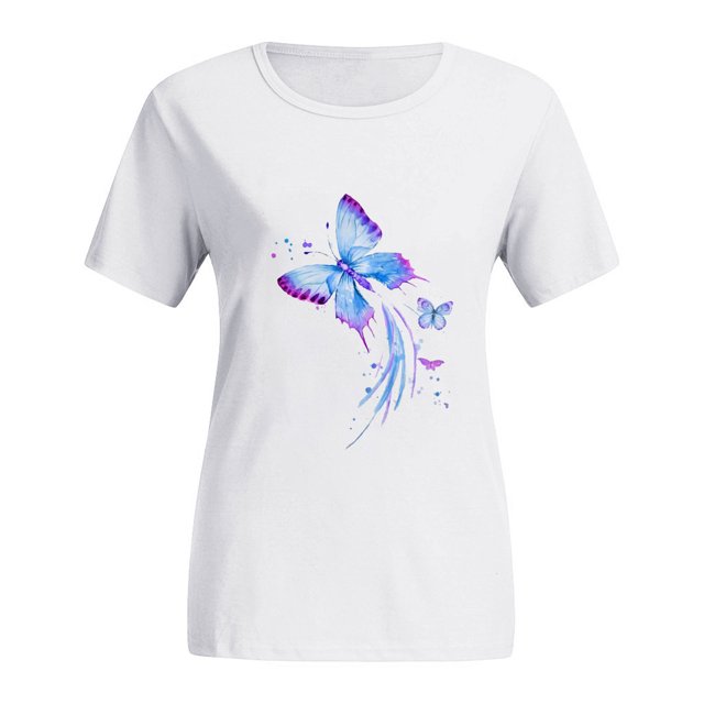 T-Shirts à Col Rond Imprimés pour Femmes Grande Taille, Imprimé Chat, Manches Courtes, T-Shirt Graphique