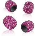thumbnail image 1 of Valve Stem Caps, 4 Pack Handmade Crystal Rhinestone Universal Car Tire Valve Caps Chrome,Attractive Dustproof Bling Car Accessories(Rose), 1 of 7