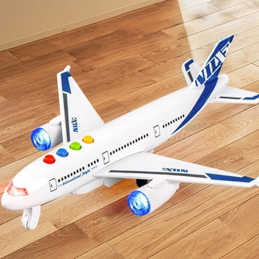 Jouet Avion Simulé pour Enfants, Planeur Inertiel avec Sons et Lumières, Modèle d'Aéronef d'Éveil, Jeu Pousser et Glisser, Jouet d'Apprentissage STIM en Plastique Durable