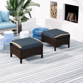 thumbnail image 2 of Outsunny Pouf Repose-Pieds d'Extérieur en Osier, 2 Pcs, Coussin Amovible, Bleu, 2 of 10