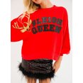 thumbnail image 4 of FOCUSNORM Women's Christmas Loose Pullover Sparkly Rhinestone Letter Print Long Sleeve Crew Neck Sweatshirt, 4 of 8