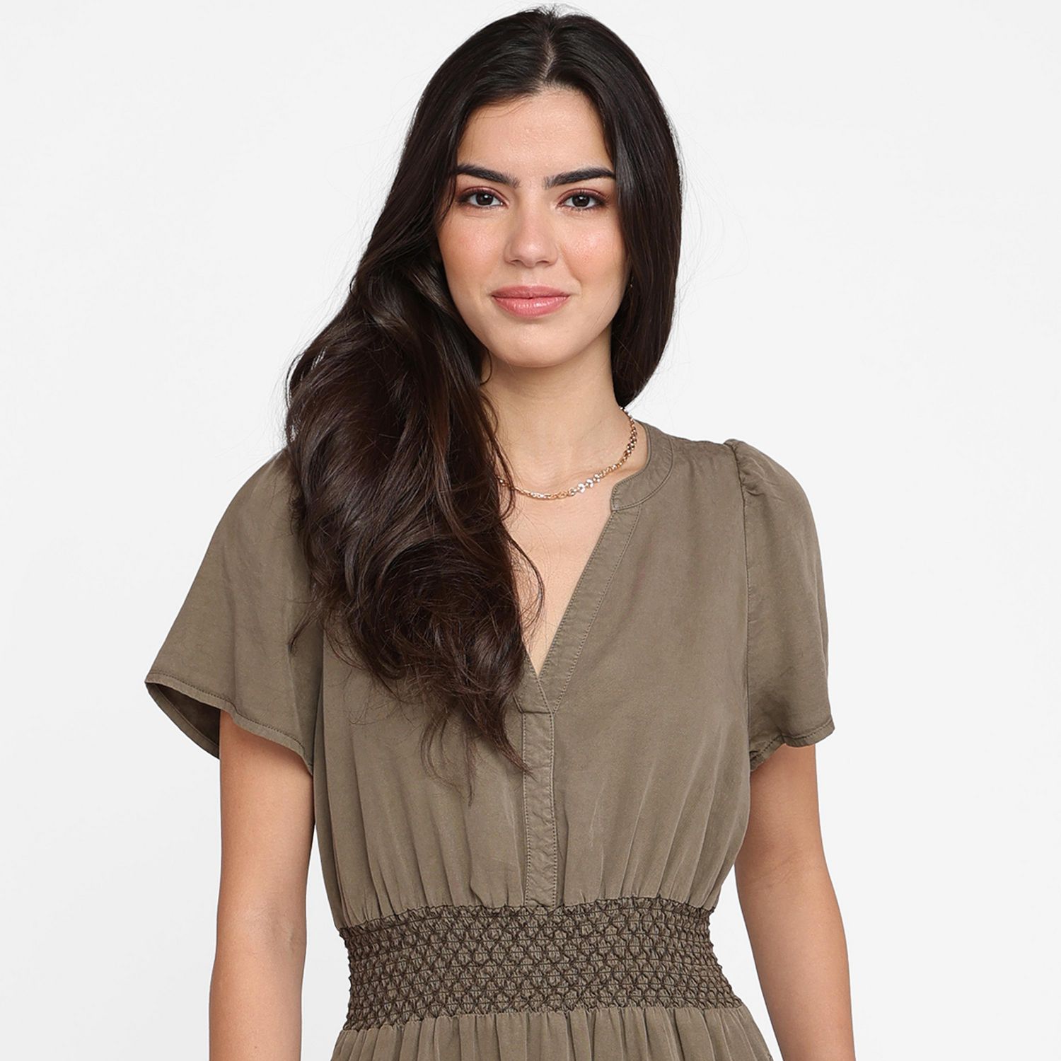 Devoted Femmes, Robe smockée en Tencel