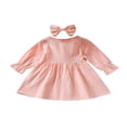 thumbnail image 2 of Robe à Manches Longues pour Bébé Fille, Robe de Princesse pour Fête avec Bandeau, Tenue, 2 of 6