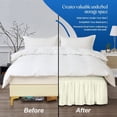 thumbnail image 4 of Wrap Around Bed Skirt 21" inch Drop Easy Care Microfiber Made Bedskirts (Queen-Ivory), 4 of 6