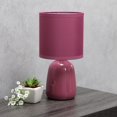 thumbnail image 2 of Simple Designs 10.04" Tall Traditional Ceramic Thimble Base Bedside Table Desk Lamp with Matching Fabric Shade for Home Decor, Nightstand, Bedroom, Living Room, Entryway, Office, Black, 2 of 9