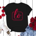 thumbnail image 4 of Chandails Mignons pour Couples Assortis, Imprimé de Lettres de la Saint-Valentin, Léger, Col Rond, Manches Courtes, T-Shirts Classiques, Coupe Ample, Confortable, Doux, Chemisiers pour Lui et Elle, Vêtements de Vacances, Noir m, 4 of 5
