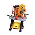 thumbnail image 4 of Bunblic Kids Tool Bench Construction Workbench Toy Electric Drill Realistic Tool Interactive Tool Bench Toy for Coordination Thinking yellow with hat, 4 of 8
