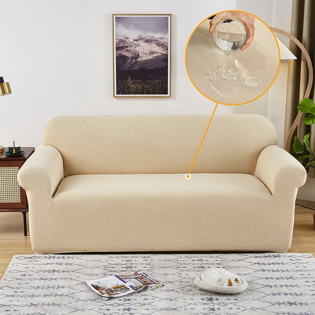 Stretch Sofa Slipcover Sofa Cover Furniture Protector Couch Soft with Elastic Bottom With Jacquard Fabric Small Checks Couch Covers
