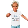 thumbnail image 2 of Penkiiy T-Shirts de Pâques pour Enfants Tout-Petits Garçons Filles Mode Oreilles de Lapin de Pâques Oeufs de Pâques Imprimé Col Rond Imprimé Manche Courte Haut 4 Ans Blanc, 2 of 4