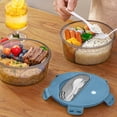 thumbnail image 3 of Boîte à Lunch Ronde Compatible Micro-Ondes, Contenant Bento Étanche avec Conception Compartimentée, Comprend des Couverts, Matériau de Qualité Alimentaire pour Étudiants et Usage au Bureau, 3 of 9
