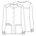 thumbnail image 3 of Cherokee Veste d'Uniforme Professionnelle pour Femmes à Boutons-Pression, Unie, pour Réchauffement à l'Avant, 3 of 6