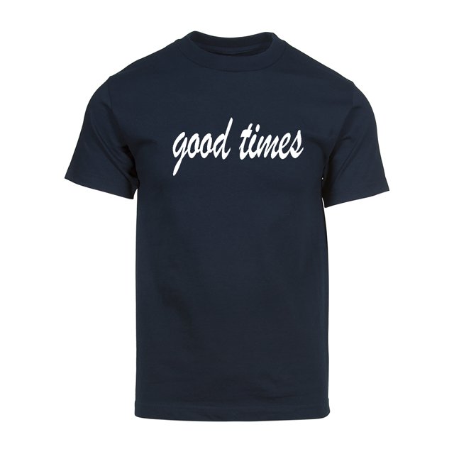 Gravity Threads T-Shirt à Manches Courtes pour Hommes Good Times - Bleu Marine - Moyen