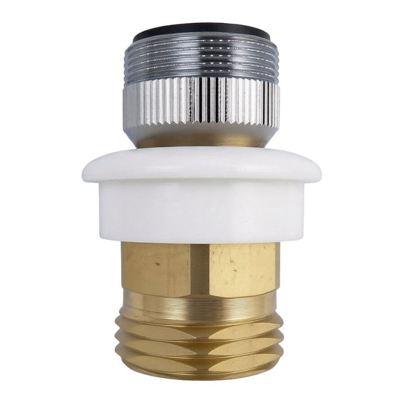 Adaptateur d'Accouplement pour Lave-Vaisselle en Laiton et PVC, Raccorde le Boyau Mâle 15/16-27 Ou Femelle 55/64-27 au Tuyau Mâle 3/4 Po, Jaune