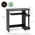 thumbnail image 3 of Furinno 14098R1EX/BK Furinno 14098R1EX/BK Easy Assembly Computer Desk, Espresso, 3 of 4