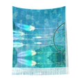 thumbnail image 2 of Foulard à Franges pour Femme, Long Châle Attrape-Rêves Bleu Vintage, Léger et Chaud, 2 of 6