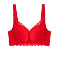 thumbnail image 1 of Bandeau Sports Bra Women Back-Smoothing Bra Feature V-Neck Balconette Bra Style W-725 Red 34, 1 of 4