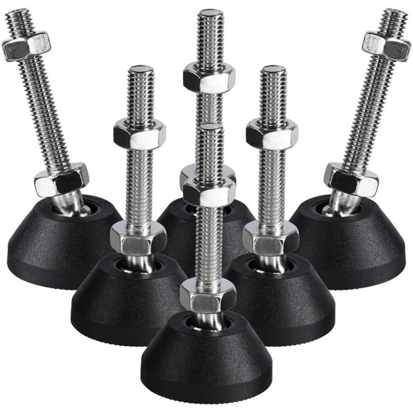 EcoNesxp Furniture Leveler Nylon Non-slip Base Adjustable Leveling Feet Sliding Leveler Set for Tables, Chairs, Cabinets, Machines, Workbenches, Shelves 6 Pieces Swivel Leg Leveler Swivel Leg Leveler