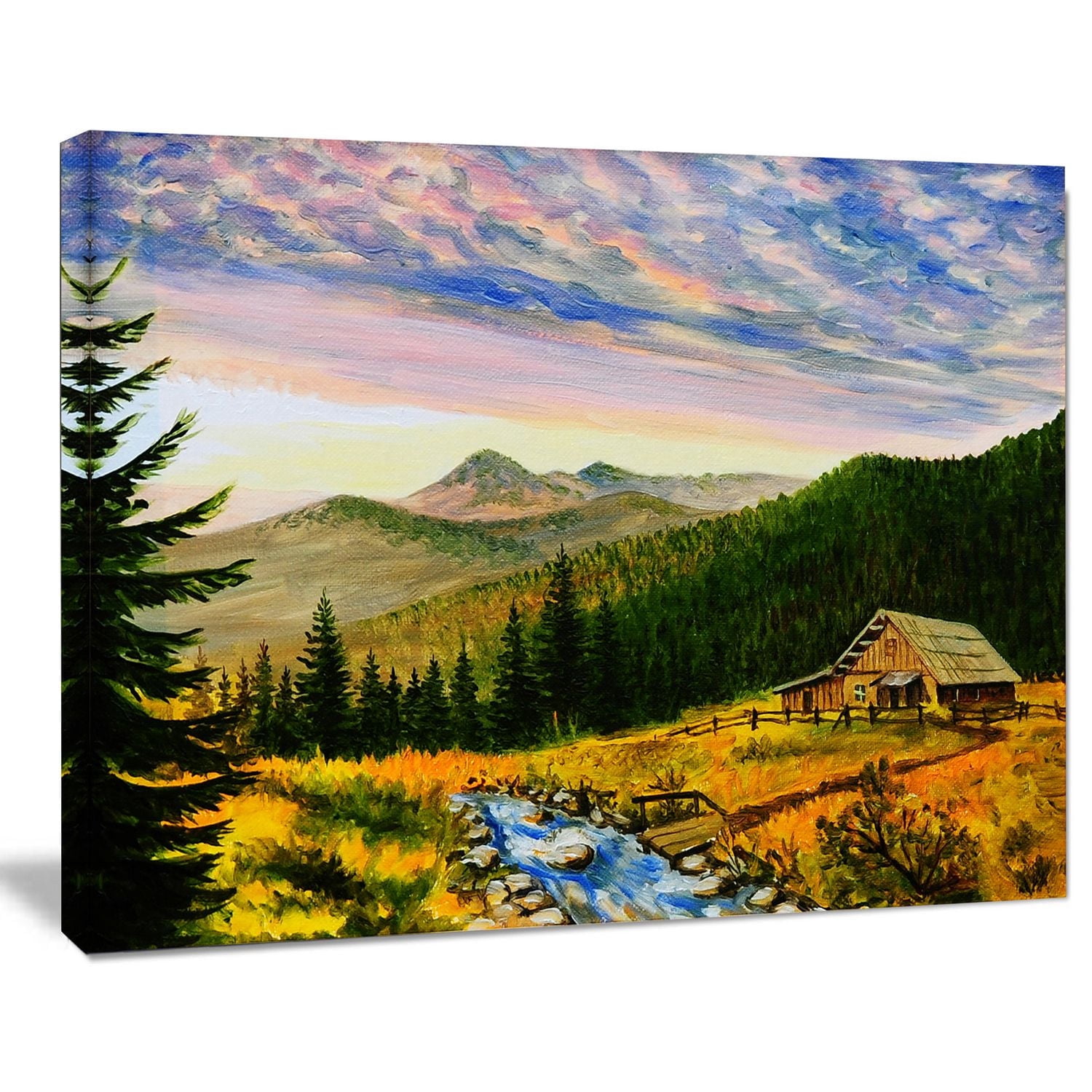 Impression sur toile « Sunset In Mountains » Design Art