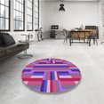 thumbnail image 4 of Ahgly Company Tapis d'Intérieur Lavables en Machine, Carrés de Transition Violet Moyen, 6' Carré, 4 of 7