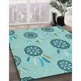 thumbnail image 3 of Ahgly Tapis Rectangulaire Lavable en Machine Intérieur Transitionnel Vert Écume de Mer, 2 Pieds x 5 Pieds, 3 of 7