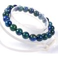 thumbnail image 2 of Bracelet Extensible Unisexe en Perles Rondes 8 mm en Pierre Précieuse Lapis Chrysocolla Teinte 7 Pouces, 2 of 4