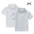 thumbnail image 1 of YUNAFFT Polos pour Enfants Été Décontracté Couleur Unie Manches Courtes Col Rond Lot de 2 Style Décontracté de Tous les Jours, 1 of 9