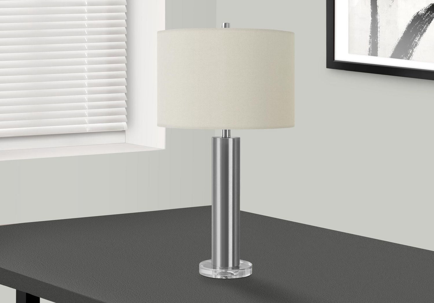 Monarch Specialties  Luminaire, 28"h, Lampe De Table, Hydridenickel Métal Hydrures, Teinte Ivoire / Crème, Contemporain