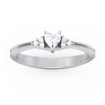 thumbnail image 2 of Birthstone Heart Ring with Shoulder Accents - Cubic Zirconia / White Topaz (April), 2 of 4
