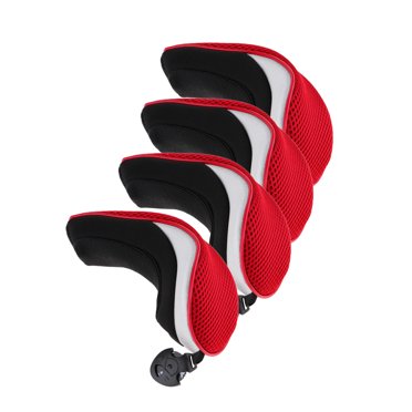 4Pcs Premium Hybrid Golf Club Headcovers with Interchangeable Number Red