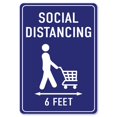 thumbnail image 1 of SignMission OS-NS-A-1014-25595 Signe d'Avertissement Coronavirus - Distanciation Sociale de 6 Pieds, 1 of 1