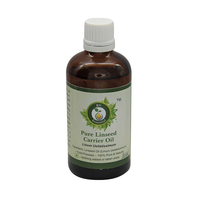 Huile de Lin Linum Usitatissimum Pure Naturelle par R V Essential, une Huile Pressée à Froid de 5 ml (0,169 Oz) dans une Bouteille en Verre Ambré. Connue pour Sa composition 100 % Pure et Naturelle, Qualité Certifiée et Méthode d'Extraction Pressée à Froid, Elle Est Polyvalente pour la Cuisine, la Peinture, les Soins Capillaires et Convient à l'Utilisation dans des Mélanges de Désodorisants DIY.