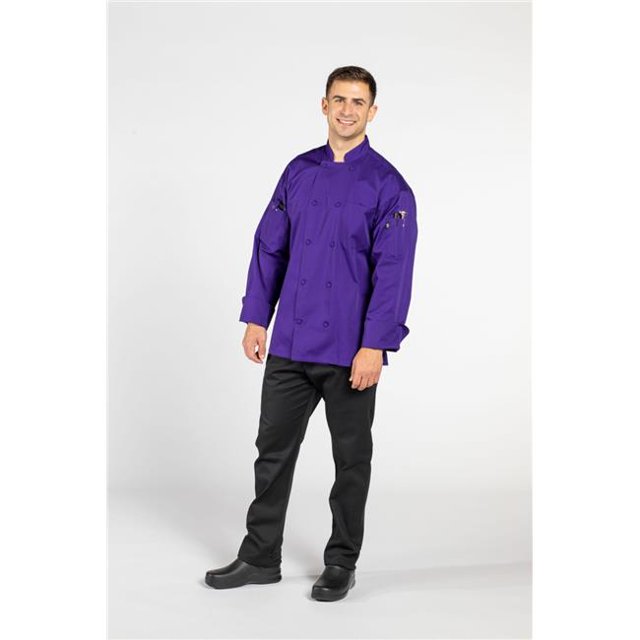 Uncommon Threads 0706-8304 Unisex Pulse Chef Coat, Grape - Large