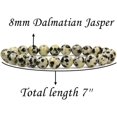thumbnail image 2 of Bracelet Extensible Unisexe en Perles Rondes 8 mm en Jaspe Dalmatien Naturel, 2 of 5