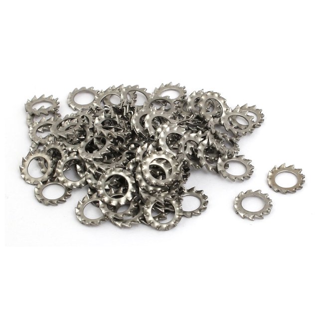 Unique Bargains 6mm Inner Dia 304 Stainless Steel External Serrated Lock Washer Gray 100pcs